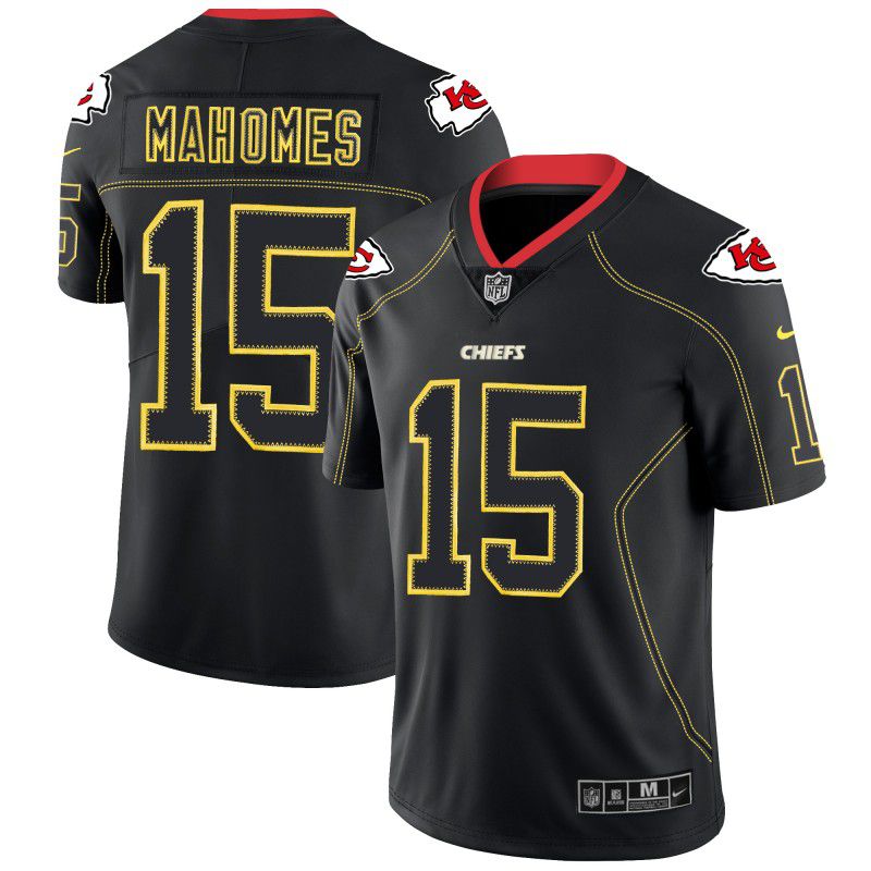 Men Kansas City Chiefs #15 Mahomes Black Nike Lights Out Black Color Rush Limited NFL Jerseys->kansas city chiefs->NFL Jersey